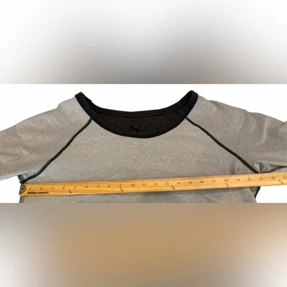 Womens XL Puma Boat neck sweatshirt, black logo on dark grey MOSTLY COTTON TOP - Picture 9 of 14